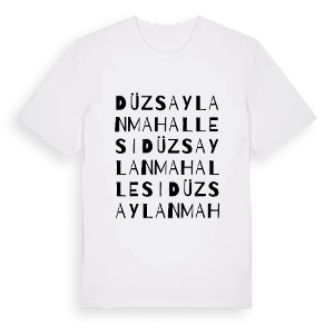 Düzsaylan Mahallesi ordlek t-shirt – ekologisk bomull t-shirt från Pinshirt