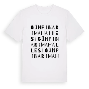 Günpınarı Mahallesi ordlek t-shirt – ekologisk bomull t-shirt från Pinshirt