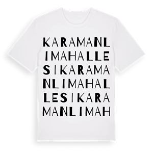 Karamanlı Mahallesi ordlek t-shirt – ekologisk bomull t-shirt från Pinshirt