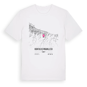Kurtuluş Mahallesi karta t-shirt – ekologisk bomull t-shirt från Pinshirt