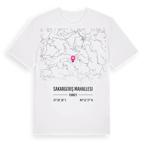 Sakargeriş Mahallesi karta t-shirt – ekologisk bomull t-shirt från Pinshirt