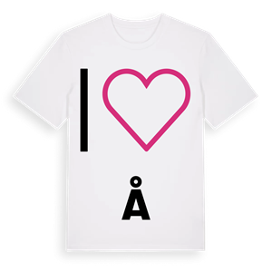 Jag älskar Å t-shirt stort tryck – ekologisk bomull t-shirt från Pinshirt