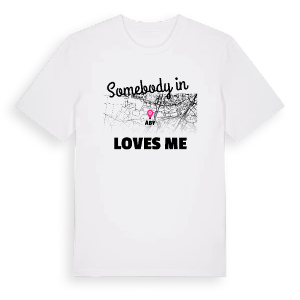 Någon i Åby älskar mig t-shirt – ekologisk bomull t-shirt från Pinshirt