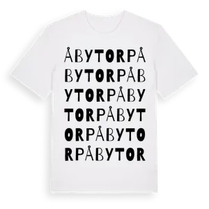 Åbytorp ordlek t-shirt – ekologisk bomull t-shirt från Pinshirt
