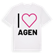 White t-shirt med Jag älskar Agen t-shirt stort tryck