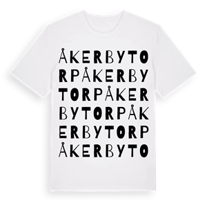 Åkerbytorp ordlek t-shirt – ekologisk bomull t-shirt från Pinshirt