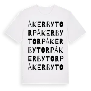 Åkerbytorp ordlek t-shirt – ekologisk bomull t-shirt från Pinshirt