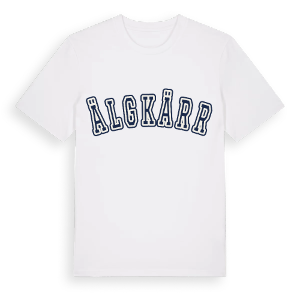 Älgkärr college t-shirt – ekologisk bomull t-shirt från Pinshirt