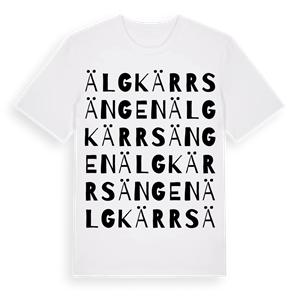 Älgkärrsängen ordlek t-shirt – ekologisk bomull t-shirt från Pinshirt