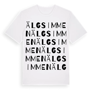 Älgsimmen ordlek t-shirt – ekologisk bomull t-shirt från Pinshirt