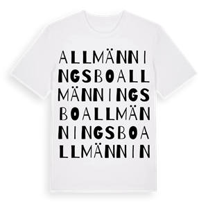 Allmänningsbo ordlek t-shirt – ekologisk bomull t-shirt från Pinshirt