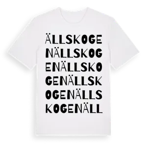 Ällskogen ordlek t-shirt – ekologisk bomull t-shirt från Pinshirt