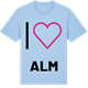 Blue Soul t-shirt med Jag älskar Alm t-shirt stort tryck