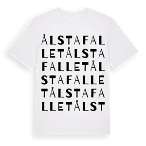 Ålstafallet ordlek t-shirt – ekologisk bomull t-shirt från Pinshirt