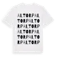 White t-shirt med Altorp ordlek t-shirt
