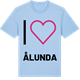 Blue Soul t-shirt med Jag älskar Ålunda t-shirt stort tryck