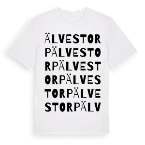 Älvestorp ordlek t-shirt – ekologisk bomull t-shirt från Pinshirt