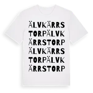 Älvkärrstorp ordlek t-shirt – ekologisk bomull t-shirt från Pinshirt