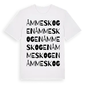 Åmmeskogen ordlek t-shirt – ekologisk bomull t-shirt från Pinshirt