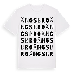Ängsbro ordlek t-shirt – ekologisk bomull t-shirt från Pinshirt