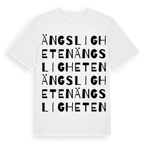 Ängsligheten ordlek t-shirt – ekologisk bomull t-shirt från Pinshirt