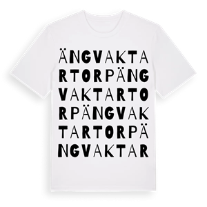 Ängvaktartorp ordlek t-shirt – ekologisk bomull t-shirt från Pinshirt
