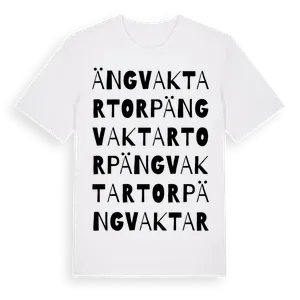 Ängvaktartorp ordlek t-shirt – ekologisk bomull t-shirt från Pinshirt