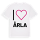 White t-shirt med Jag älskar Årla t-shirt stort tryck