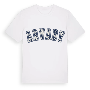 Arvaby college t-shirt – ekologisk bomull t-shirt från Pinshirt