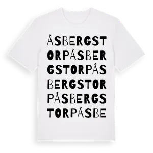 Åsbergstorp ordlek t-shirt – ekologisk bomull t-shirt från Pinshirt