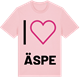Pink Cotton t-shirt med Jag älskar Äspe t-shirt stort tryck
