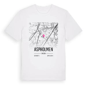 Aspholmen karta t-shirt – ekologisk bomull t-shirt från Pinshirt
