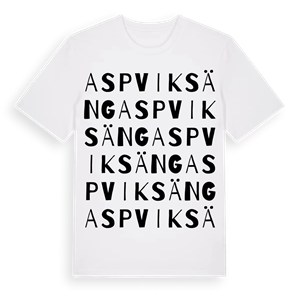 Aspviksäng ordlek t-shirt – ekologisk bomull t-shirt från Pinshirt