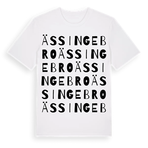 Ässingebro ordlek t-shirt – ekologisk bomull t-shirt från Pinshirt