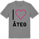 Mid Heather Gray t-shirt med Jag älskar Åteg t-shirt stort tryck