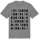 Mid Heather Gray t-shirt med Avlångsgård ordlek t-shirt