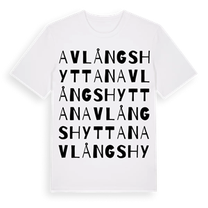 Avlångshyttan ordlek t-shirt – ekologisk bomull t-shirt från Pinshirt