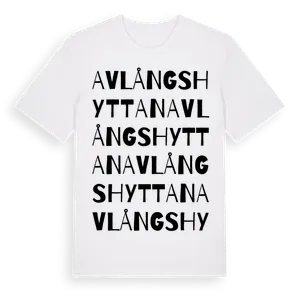 Avlångshyttan ordlek t-shirt – ekologisk bomull t-shirt från Pinshirt