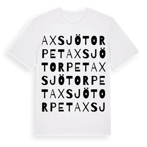 Axsjötorpet ordlek t-shirt – ekologisk bomull t-shirt från Pinshirt