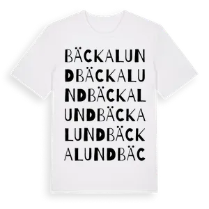 Bäckalund ordlek t-shirt – ekologisk bomull t-shirt från Pinshirt