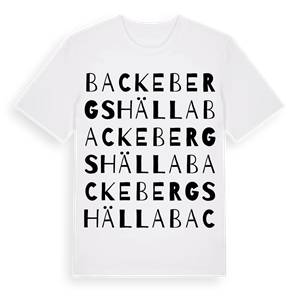 Backebergshälla ordlek t-shirt – ekologisk bomull t-shirt från Pinshirt