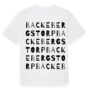 Backebergstorp ordlek t-shirt – ekologisk bomull t-shirt från Pinshirt