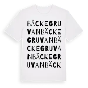 Bäckegruvan ordlek t-shirt – ekologisk bomull t-shirt från Pinshirt