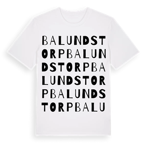 Balundstorp ordlek t-shirt – ekologisk bomull t-shirt från Pinshirt