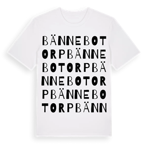 Bännebotorp ordlek t-shirt – ekologisk bomull t-shirt från Pinshirt