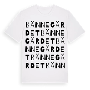 Bännegärdet ordlek t-shirt – ekologisk bomull t-shirt från Pinshirt
