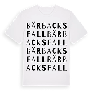 Bärbacksfall ordlek t-shirt – ekologisk bomull t-shirt från Pinshirt