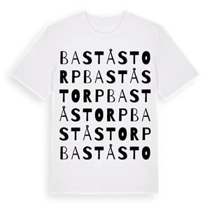 Baståstorp ordlek t-shirt – ekologisk bomull t-shirt från Pinshirt