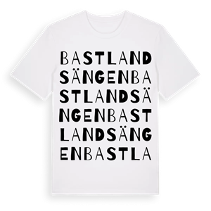 Bastlandsängen ordlek t-shirt – ekologisk bomull t-shirt från Pinshirt