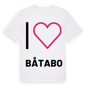 Jag älskar Båtabo t-shirt stort tryck – ekologisk bomull t-shirt från Pinshirt